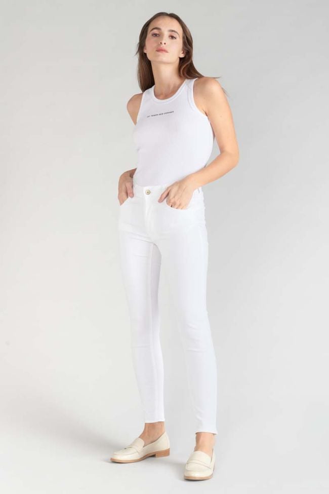 Jeans pulp slim taille haute 7/8ème blanc 