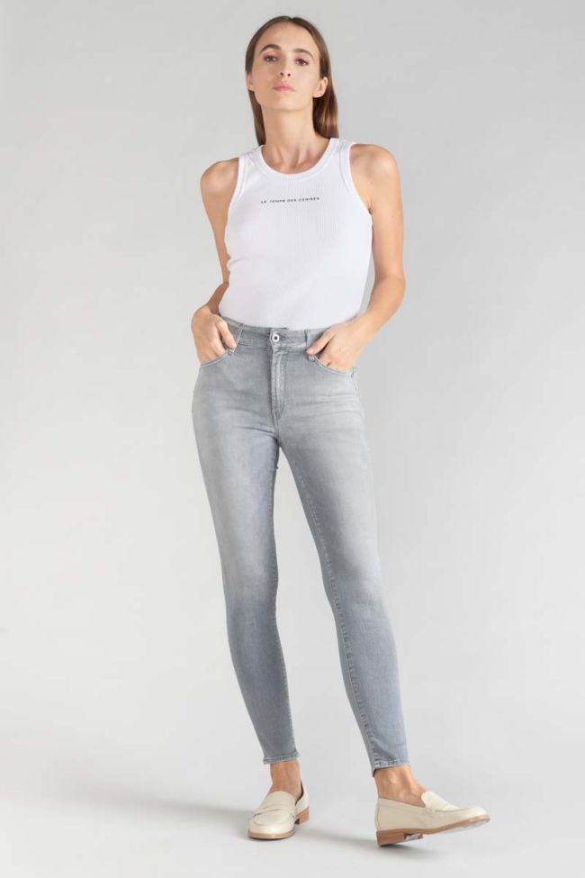 Jeans pulp slim taille haute 7/8ème gris N°3