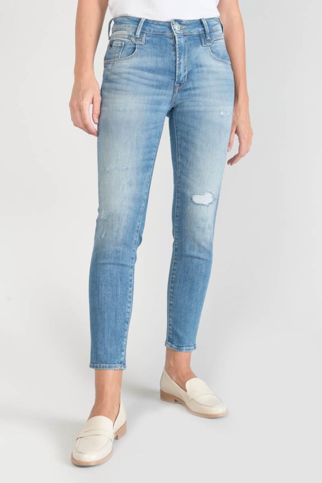 Jeans pulp slim Sabi taille haute 7/8ème destroy bleu N°3