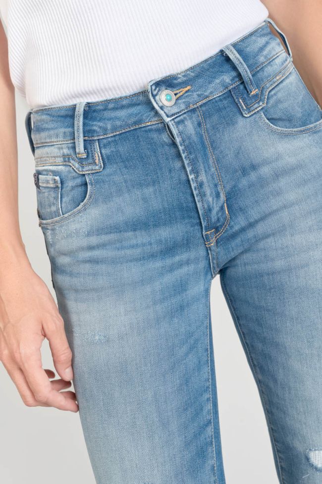 Jeans pulp slim Sabi taille haute 7/8ème destroy bleu N°3