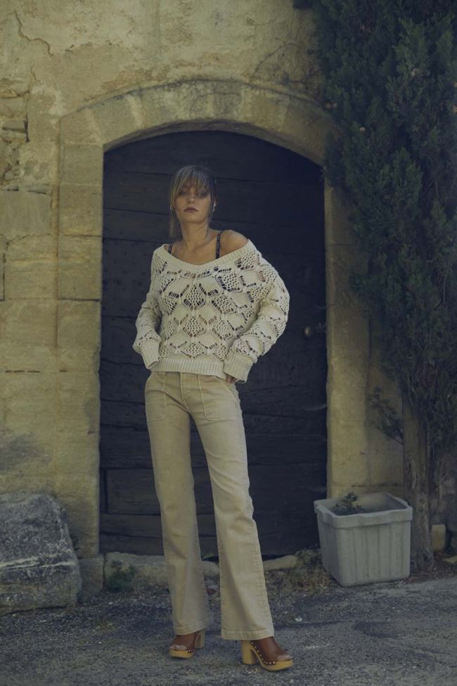 Sormiou flare jeans beige sable