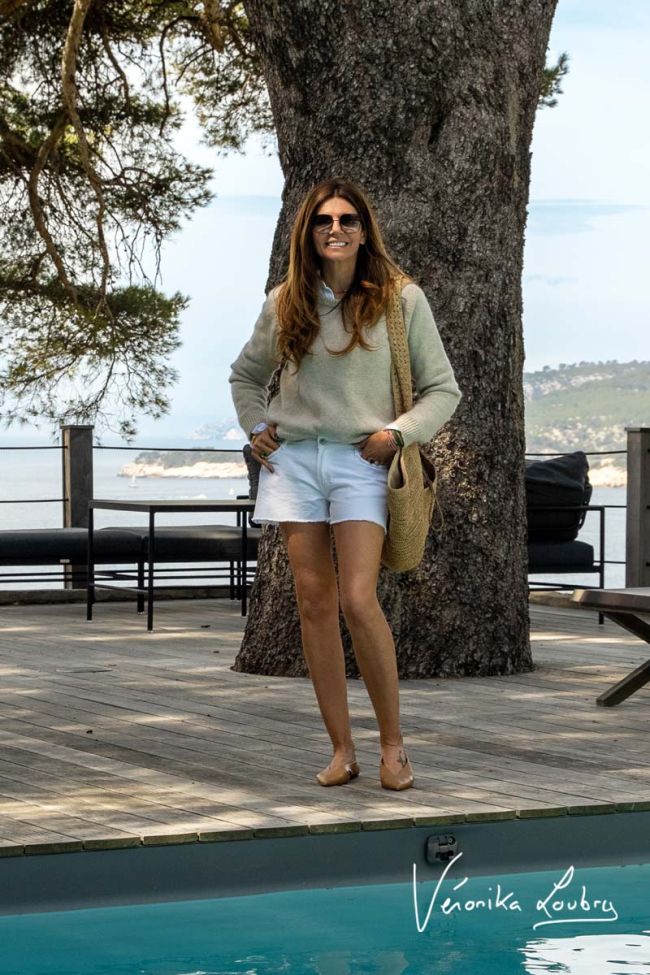 Short court Véronika en jeans blanc by Véronika Loubry