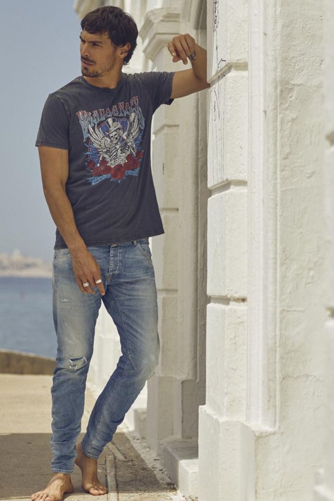 Jeans 900/03 tapered arqué Alost destroy bleu N°4