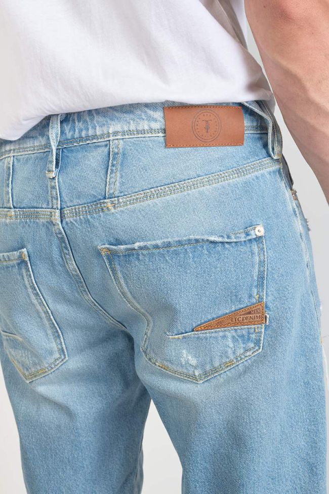 Bermuda Laredo en jeans bleu clair délavé destroy