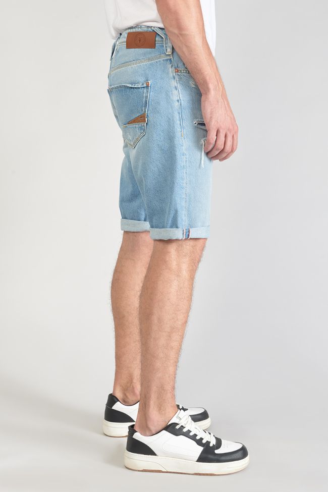 Bermuda Laredo en jeans bleu clair délavé destroy