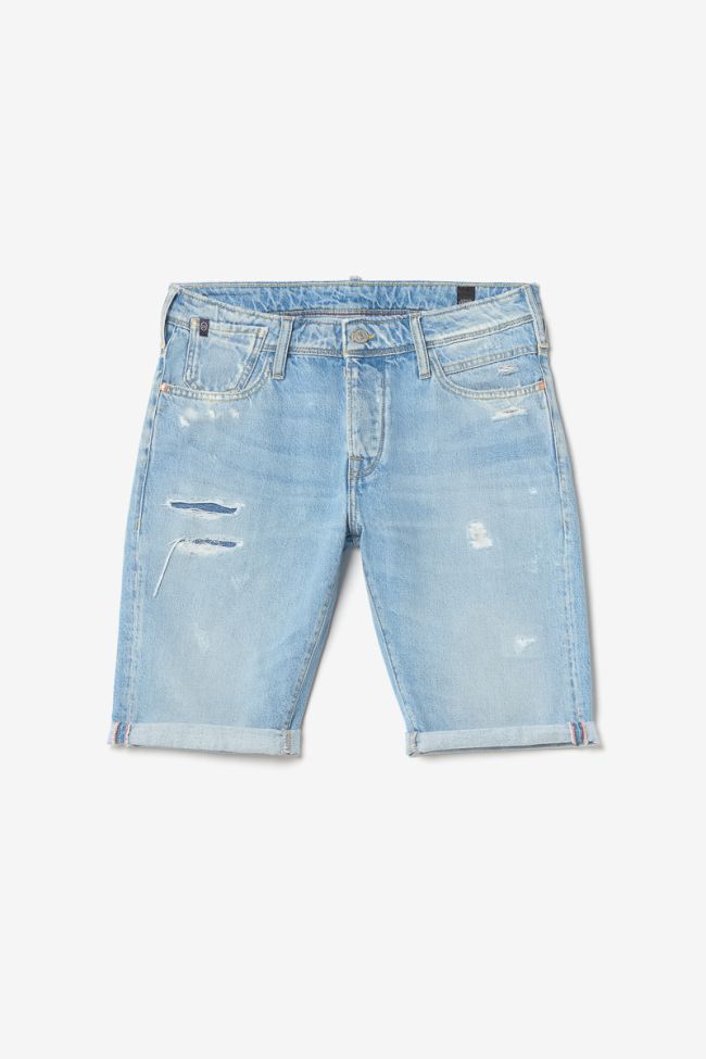 Bermuda Laredo en jeans bleu clair délavé destroy