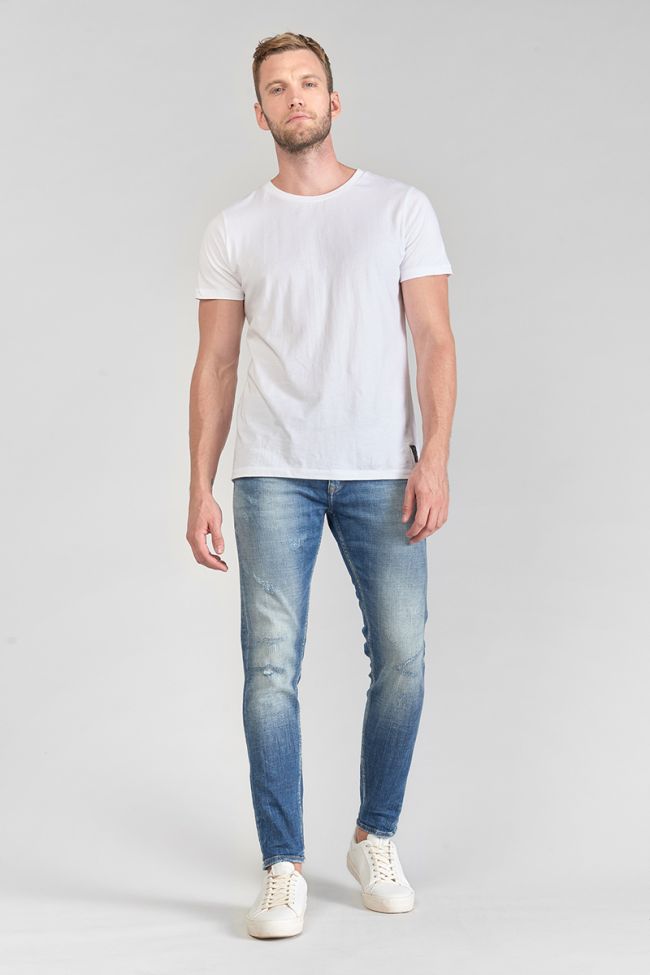 Jeans power skinny Mistral 7/8ème destroy bleu N°3