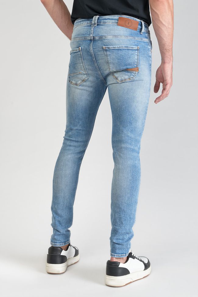 Jeans power skinny 7/8ème destroy bleu N°4