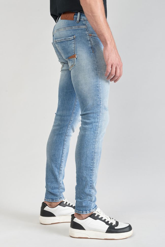 Jeans power skinny 7/8ème destroy bleu N°4