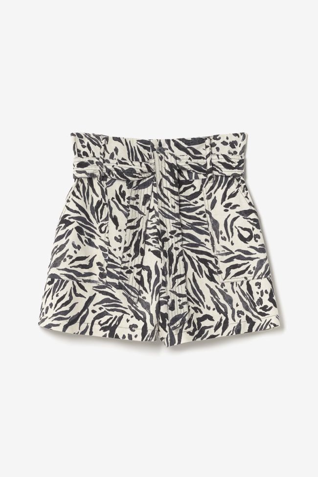 Short en lin mélangé Lest à motif animalier