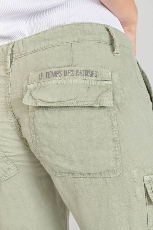 Pantalon Louisa en lin vert amande