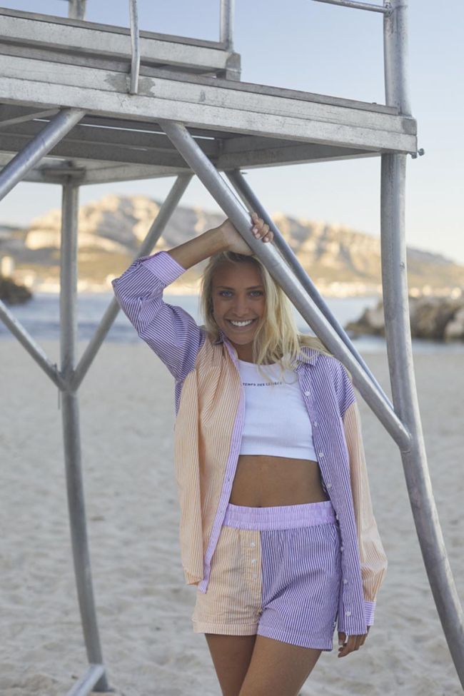 Short Mexgi à rayures multicolores