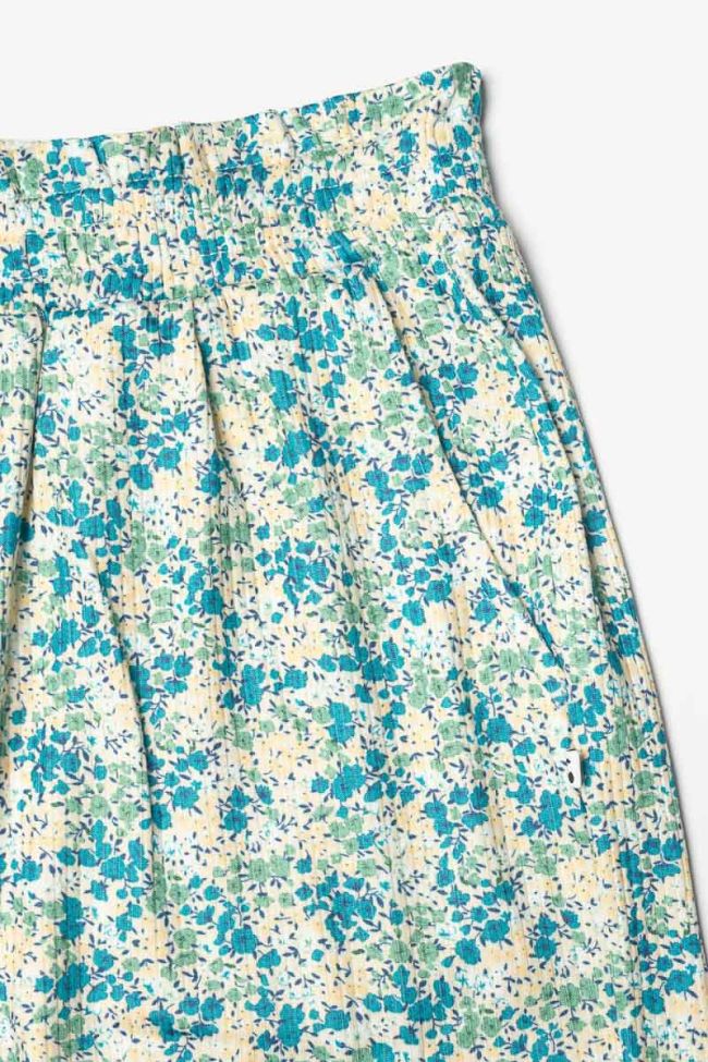 Short Oxagi à motif floral vert