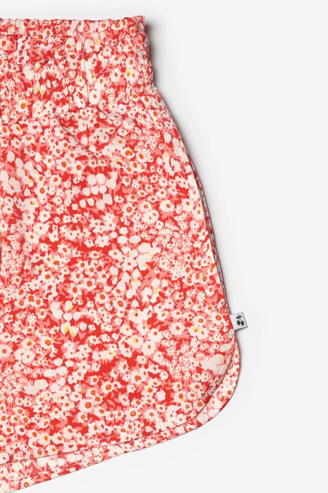 Short Roseigi à motif floral rouge