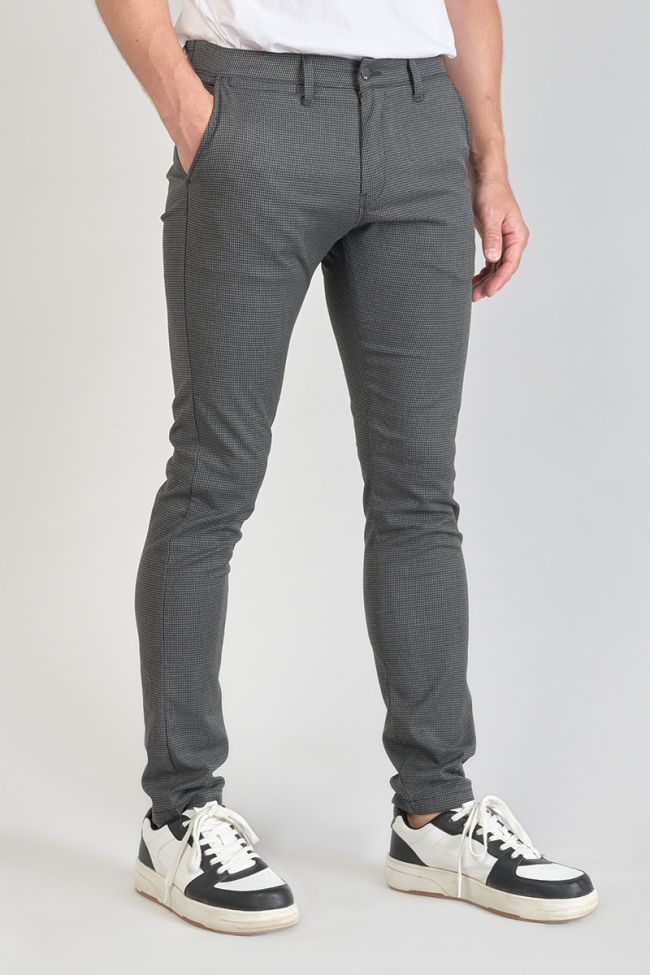 Pantalon Milo à motif pied de poule gris
