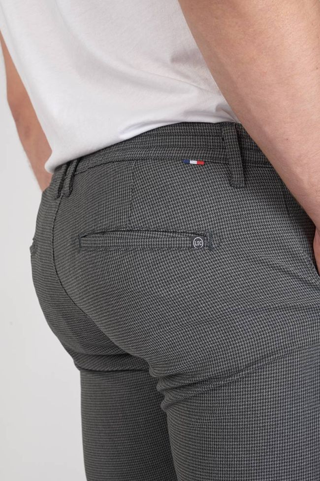Pantalon Milo à motif pied de poule gris