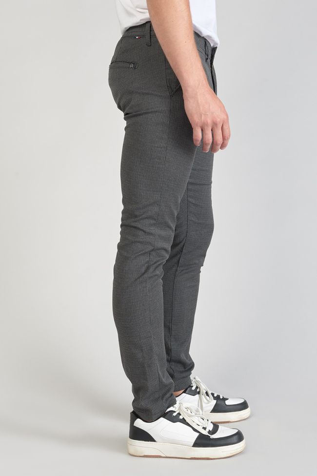 Pantalon Milo à motif pied de poule gris