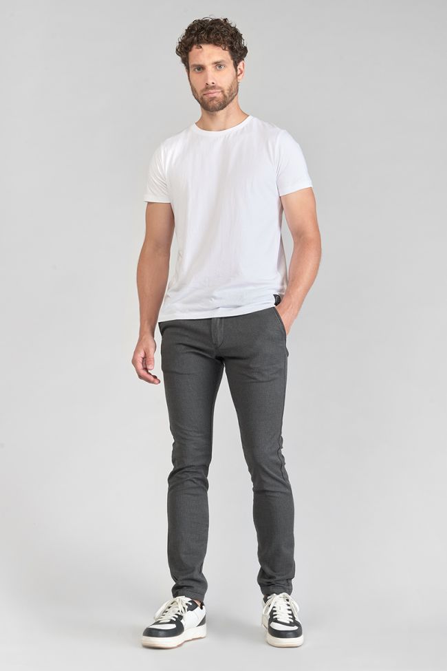 Pantalon Milo à motif pied de poule gris