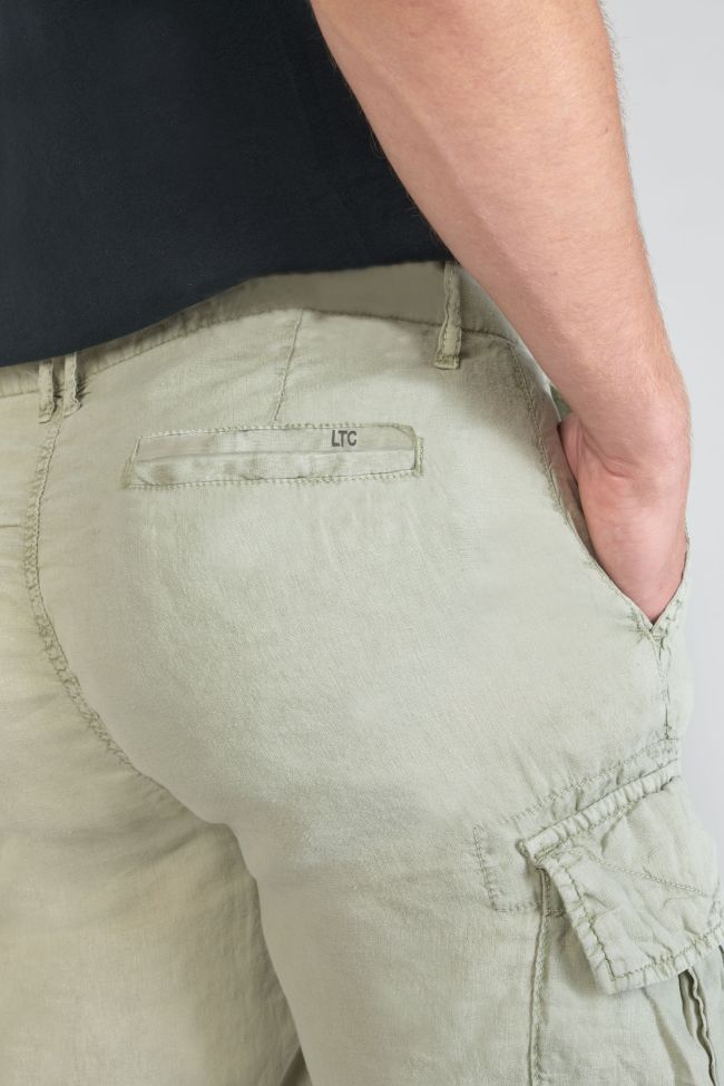 Bermuda en lin Rocca vert amande