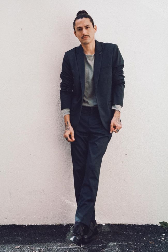 Pantalon Rolt noir chiné bleu