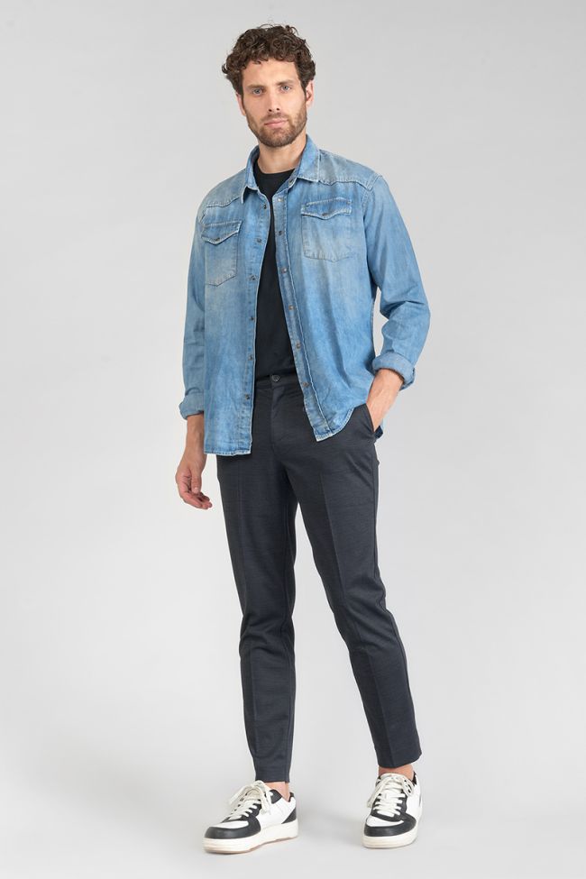 Pantalon Rolt noir chiné bleu