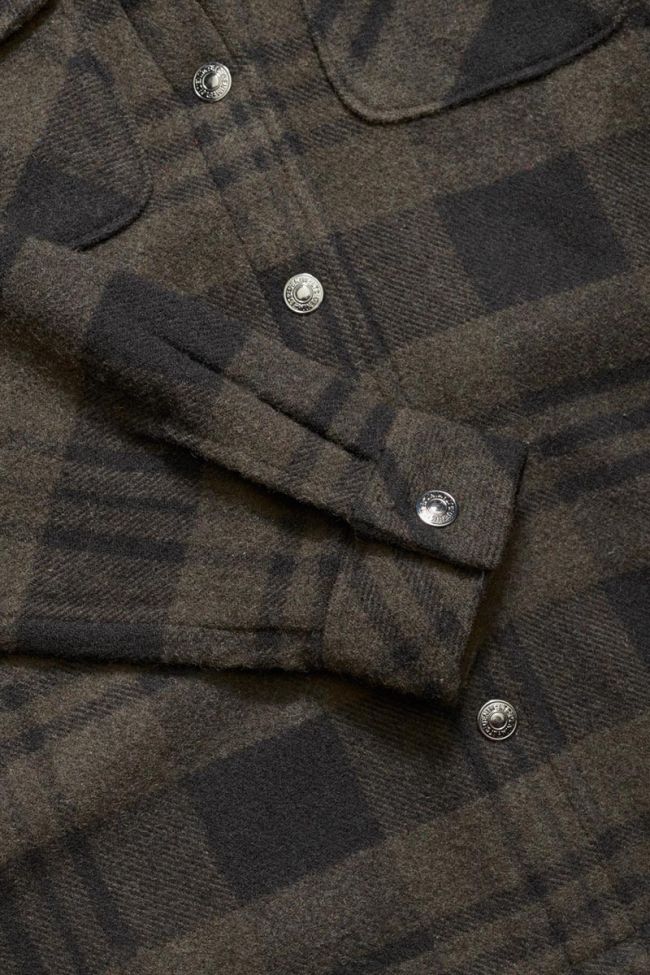 Veste surchemise Sashabo kaki à carreaux
