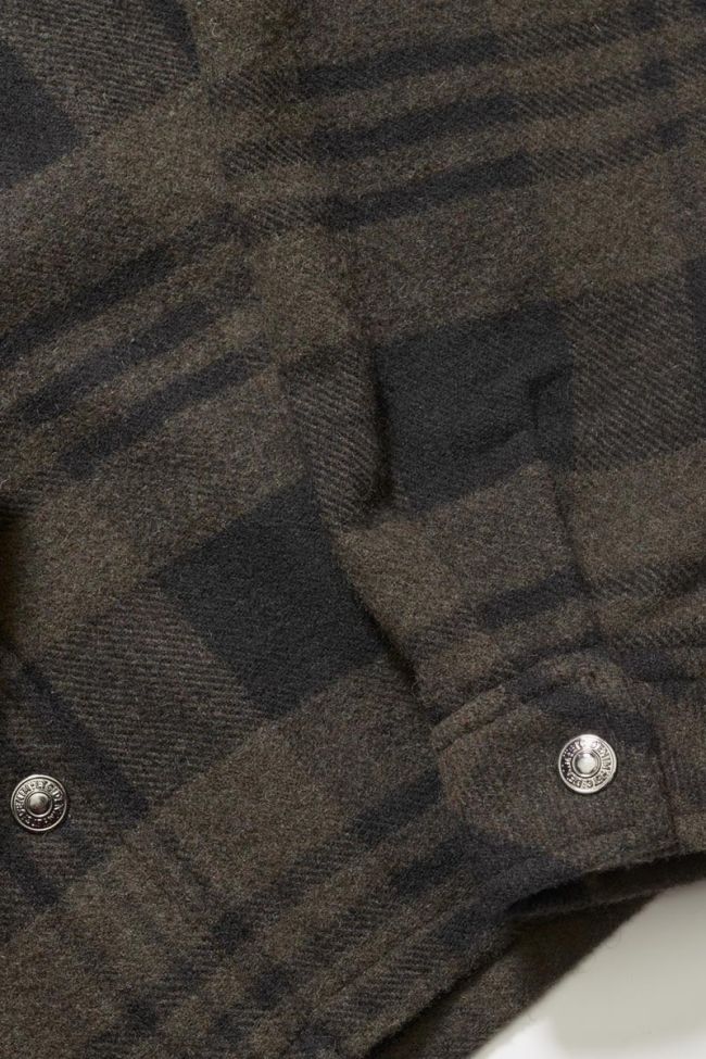 Veste surchemise Sashabo kaki à carreaux