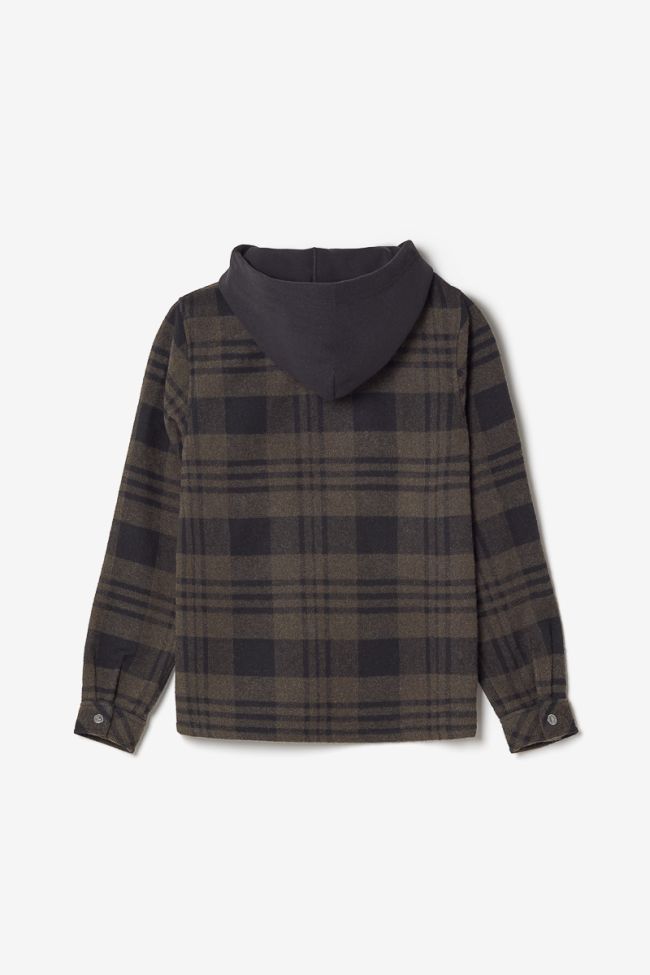 Veste surchemise Sashabo kaki à carreaux