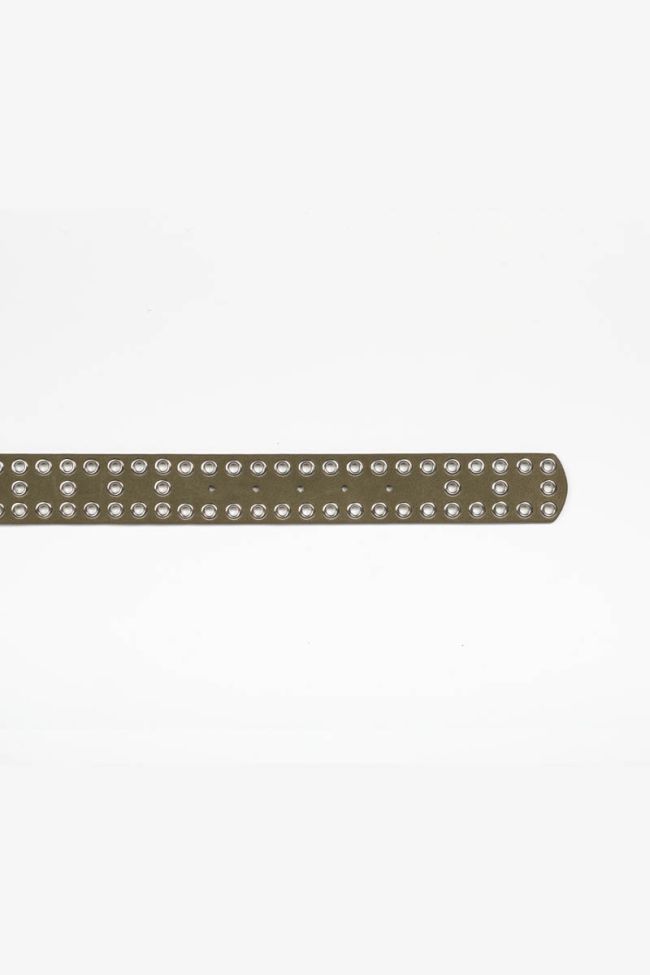 Ceinture Lucia en cuir velours kaki