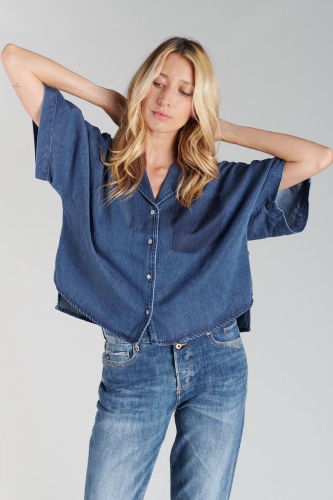 Chemise Alama en tencel bleu