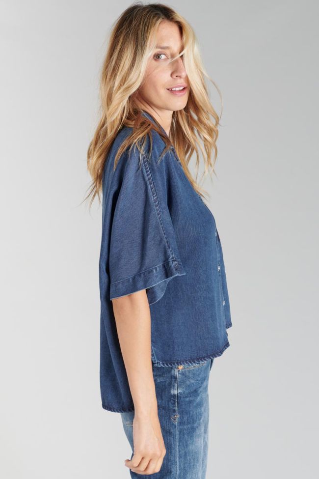 Chemise Alama en tencel bleu