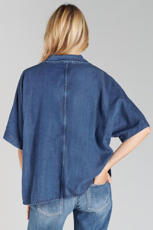 Chemise Alama en tencel bleu