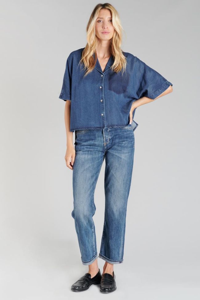 Chemise Alama en tencel bleu