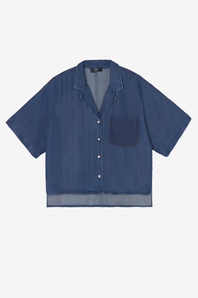 Chemise Alama en tencel bleu