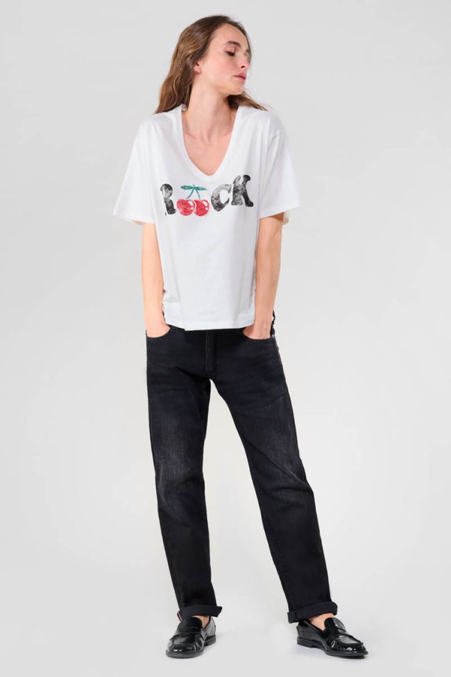 T-shirt Auldi blanc délavé imprimé