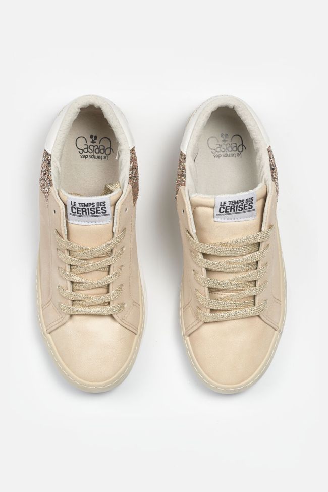 Baskets Bloom beiges à paillettes 