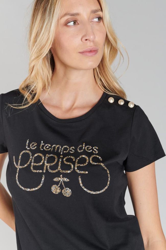 T-shirt Carole noir imprimé 