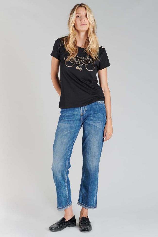 T-shirt Carole noir imprimé 