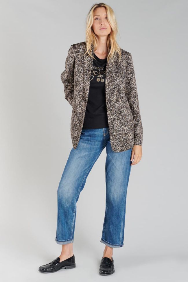 T-shirt Carole noir imprimé 