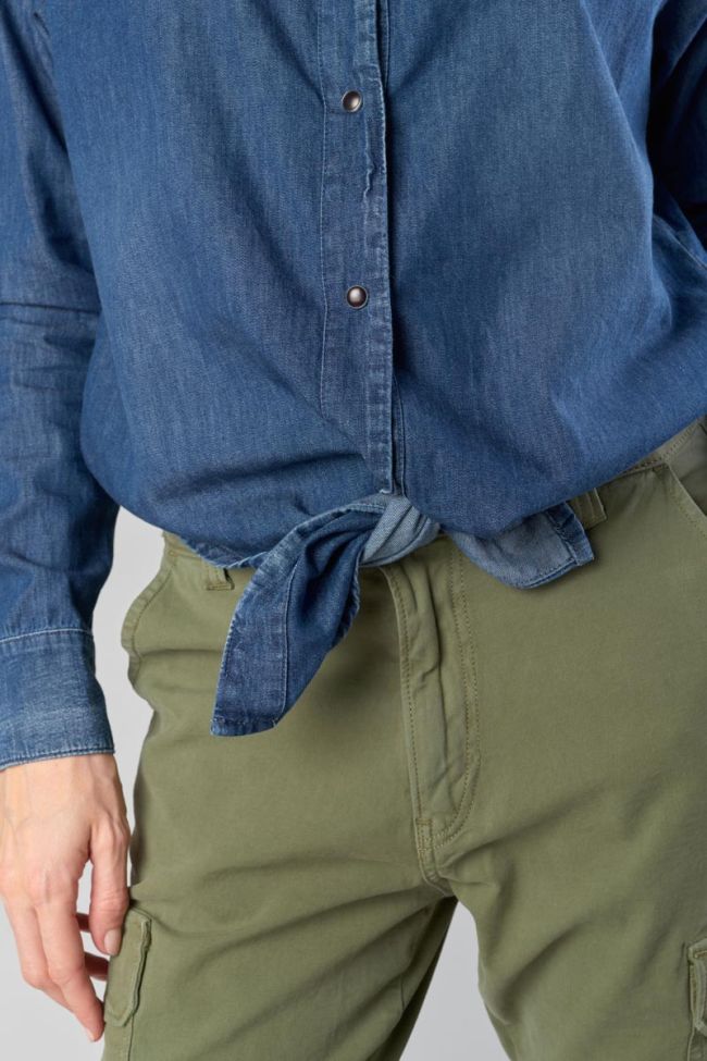 Chemise courte Felixa en jeans bleu