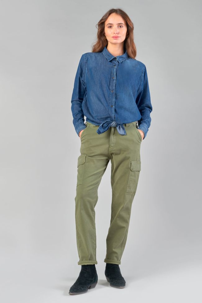 Chemise courte Felixa en jeans bleu