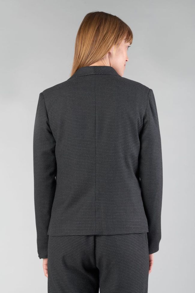 Veste blazer Helmie gris à motif pied de poule