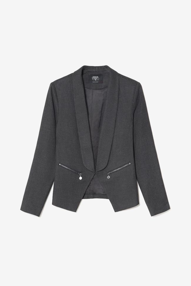 Veste blazer Helmie gris à motif pied de poule