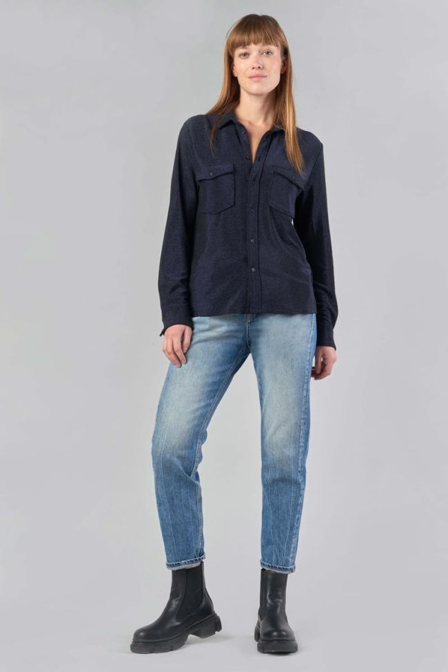 Chemise Kelya bleu nuit irisé