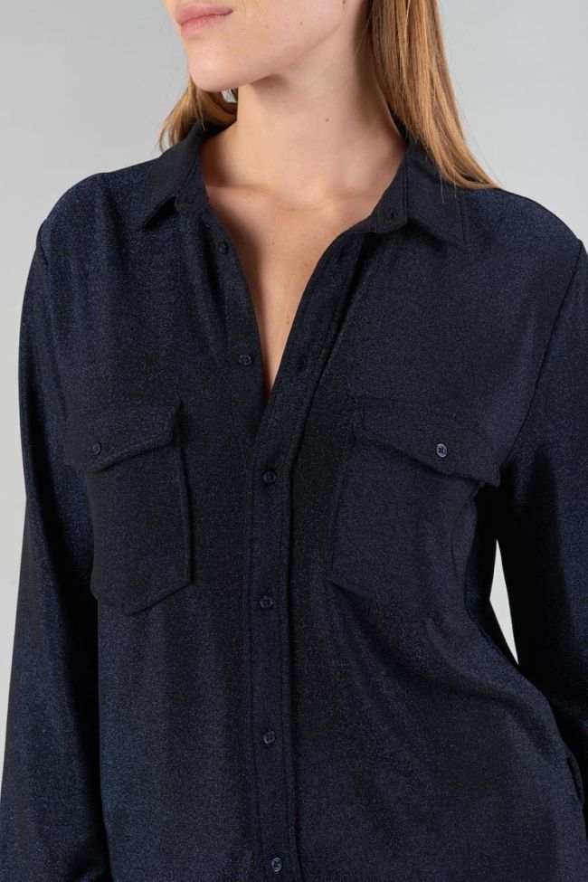 Chemise Kelya bleu nuit irisé