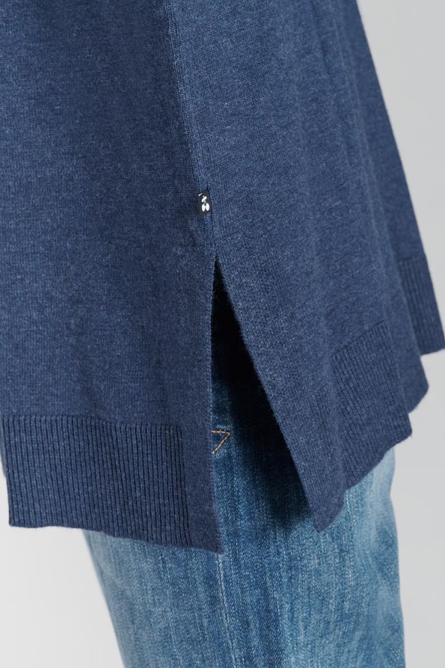 Pull Ksenia en laine alpaga mélangée bleu chiné