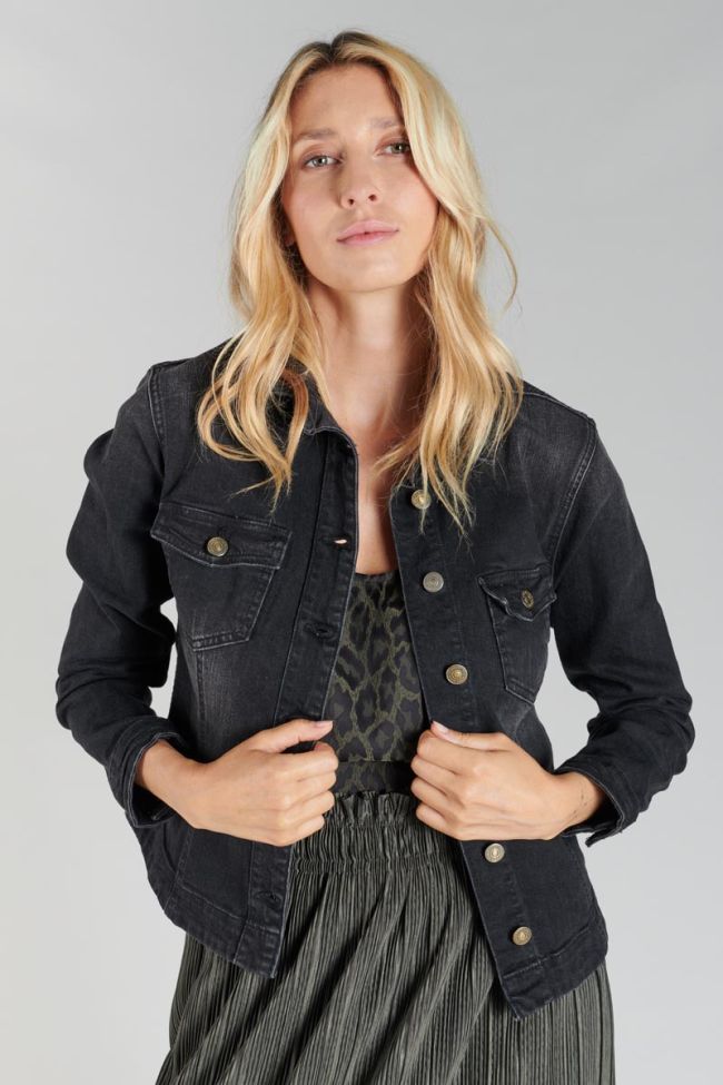 Veste Lilly en jeans noir délavé