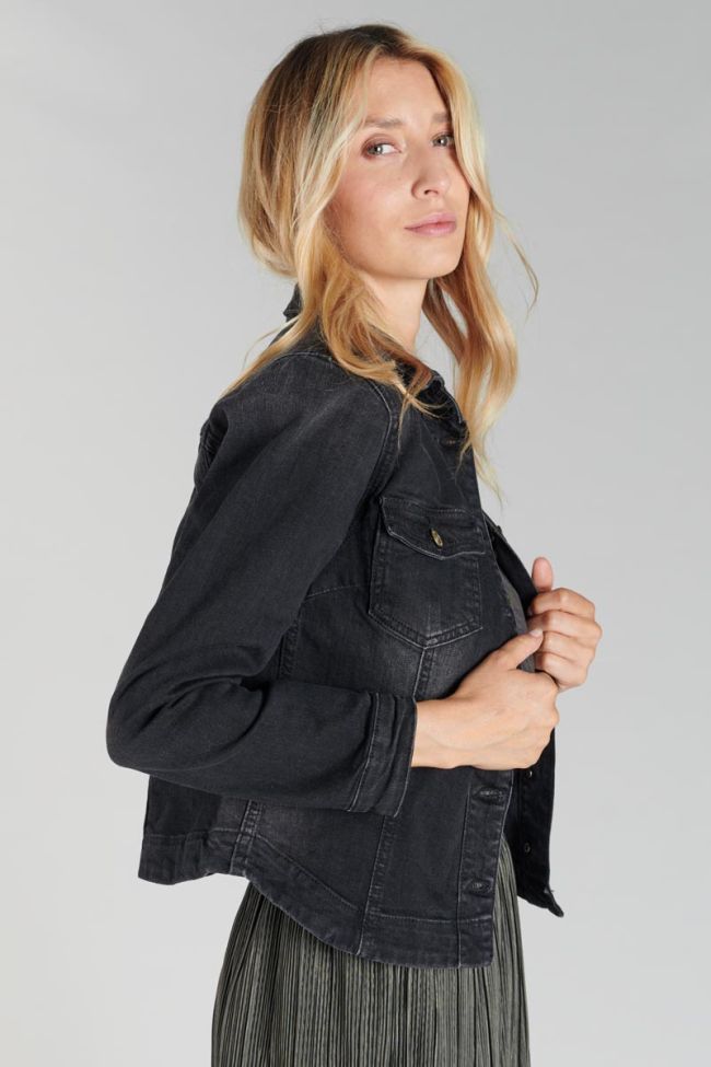 Veste Lilly en jeans noir délavé