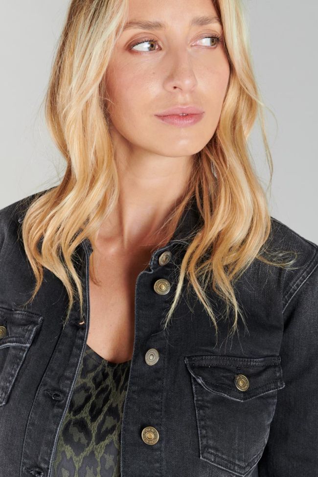 Veste Lilly en jeans noir délavé