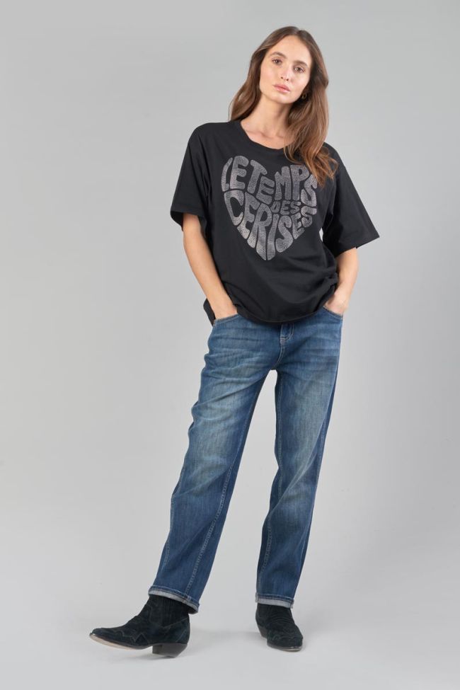 T-shirt Oraya noir à strass